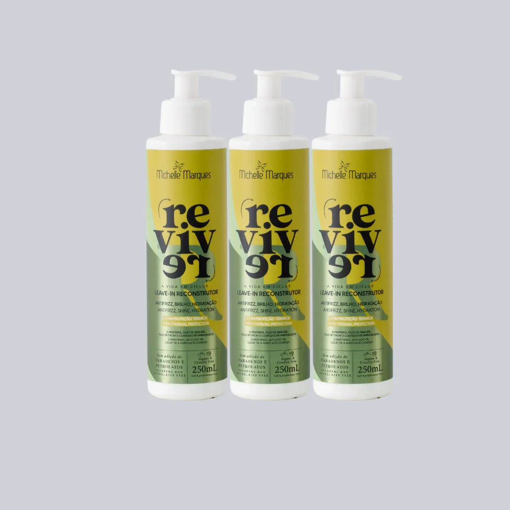 Combo de 3 Leave-In Reconstrutor Capilar Reviver